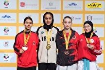 درخشش نمایندگان ایران در لیگ جهانی کاراته؛ دختر ایران طلایی شد