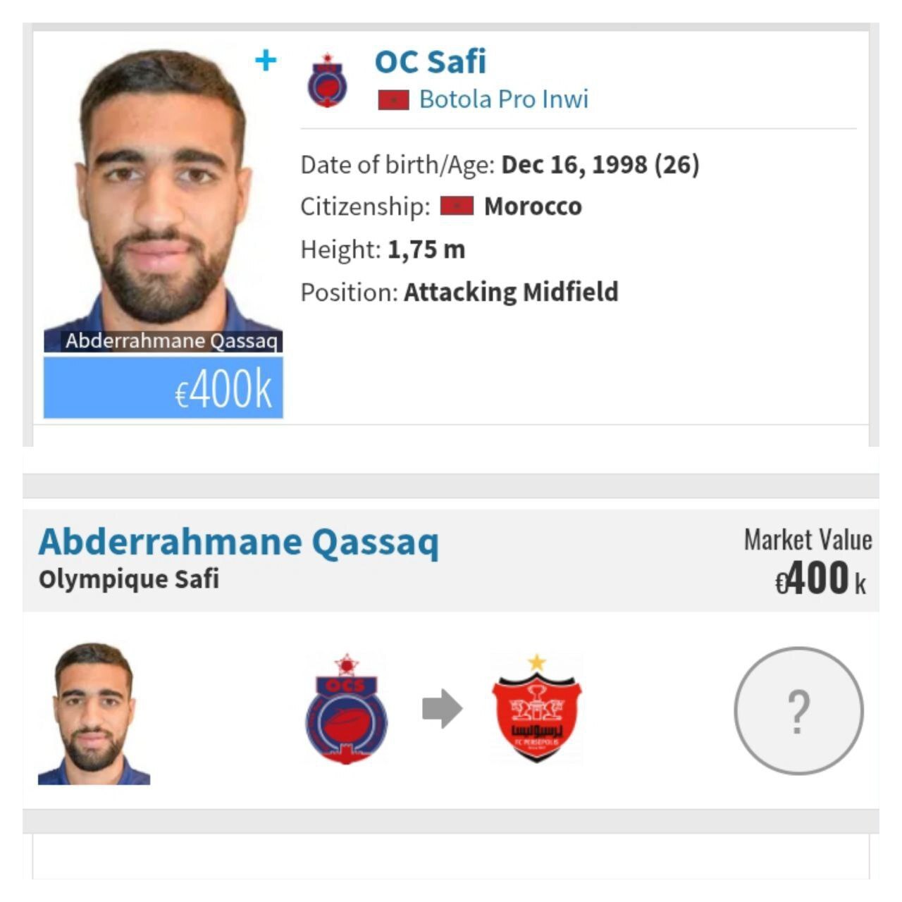 هافبک جوان مراکشی در آستانه پیوستن به پرسپولیس؟