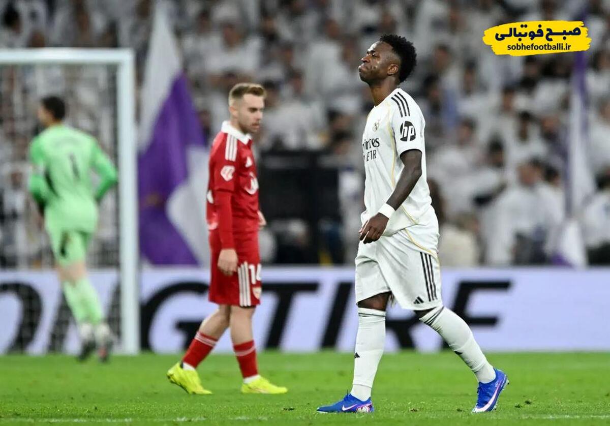 تصویر خبر واکنش سکوت&zwnj;آمیز وینیسیوس به سوت هواداران رئال مادرید در برنابئو