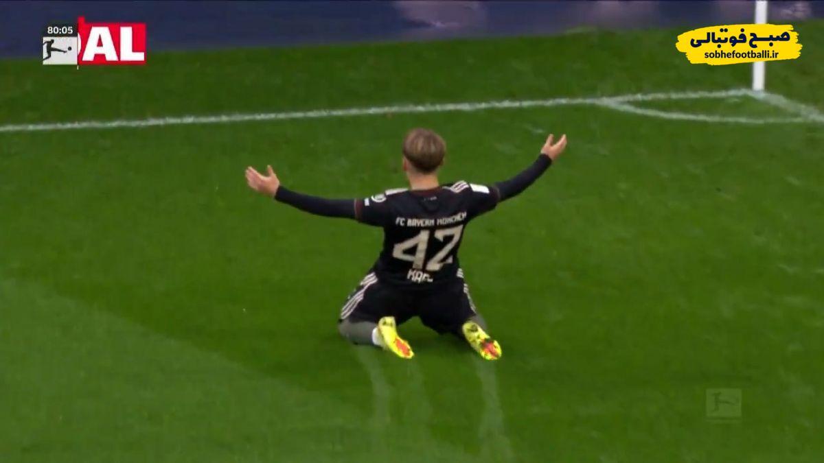 تصویر خبر گل اول بایرن مونیخ به آرسنال توسط لنارت کارل در دقیقه ۳۲