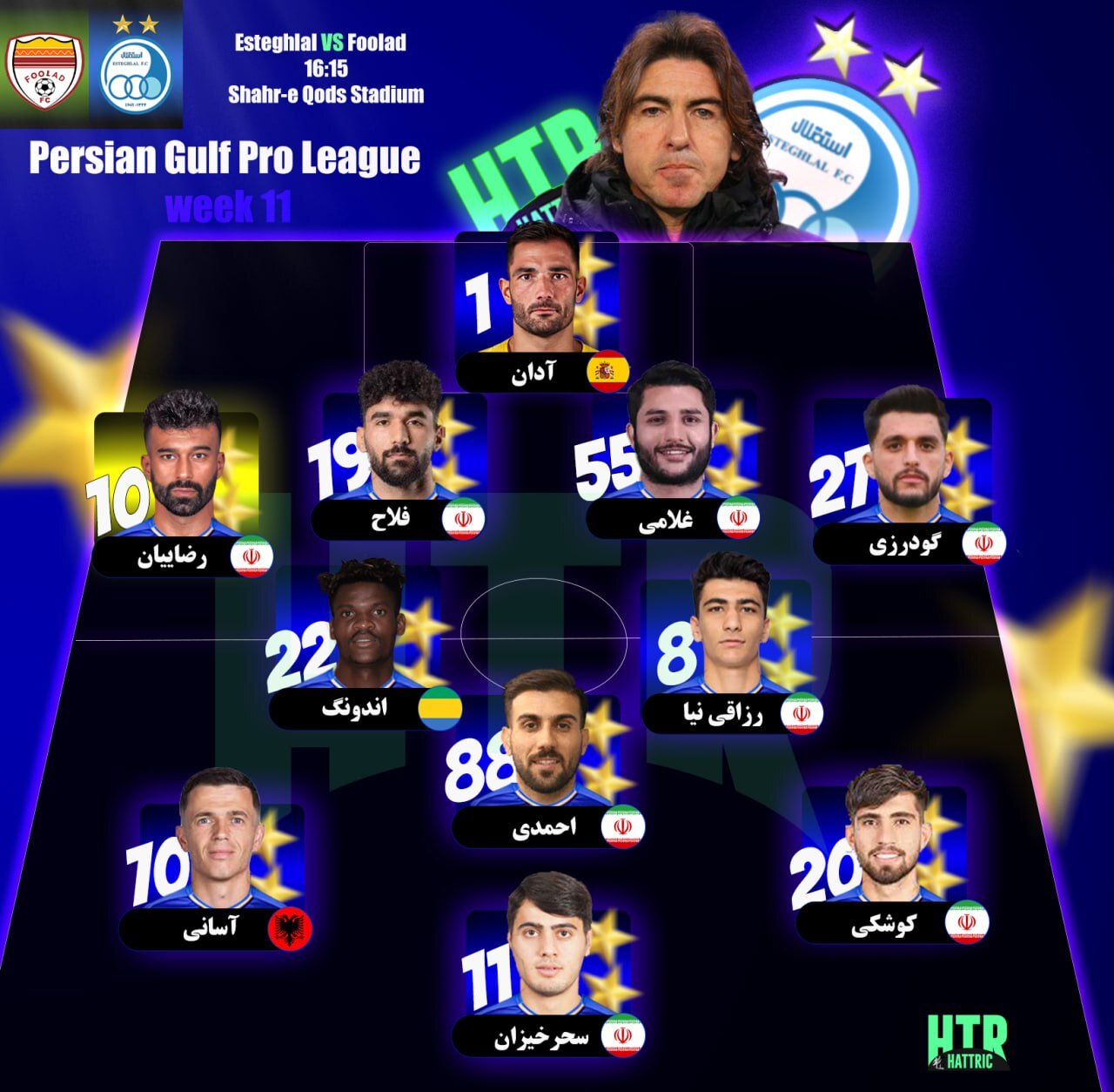 ترکیب رسمی استقلال مقابل فولاد مشخص شد