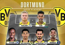 تیم رویایی از بازیکنانی که توسط دورتموند فروخته شده&zwnj;اند؛ با حضور ایساک، لواندوفسکی و هالند
