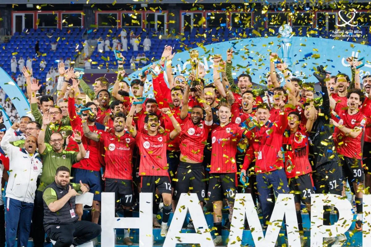 جشن قهرمانی بازیکنان الریان در جام ستارگان قطر ۲۰۲۶