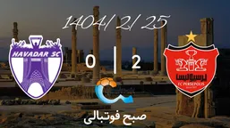 خلاصه بازی پرسپولیس ۲ - هوادار ۰