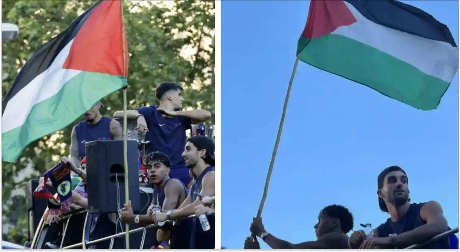 حمل پرچم فلسطین توسط یامال 