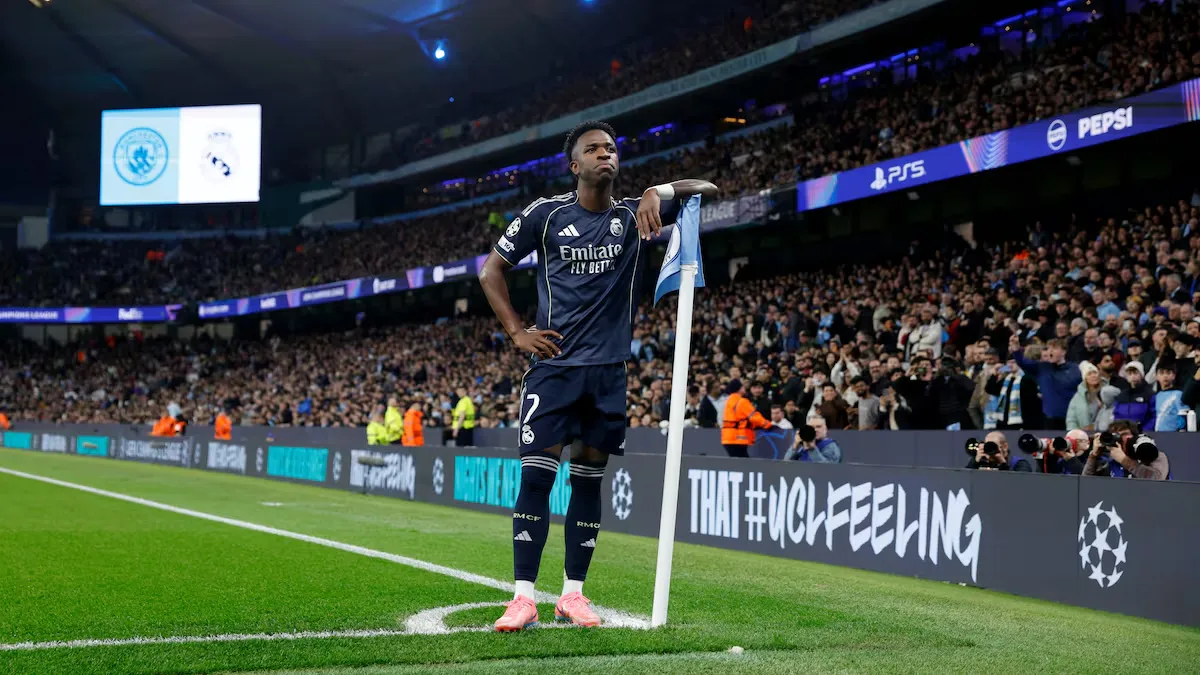 جشن گل وینیسیوس جونیور با پرچم کرنر