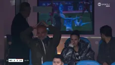 حضور ماریا گواردیولا در کنار پپ گواردیولا در جریان پیروزی برابر لیورپول