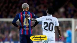 رفتار بسیار زیبای وینیسیوس جونیور با مدافع بارسلونا