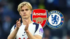 لوکاس برگوال، ستاره تاتنهام، با لوگوهای آرسنال و چلسی