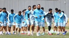 بازیکنان استقلال در حال تمرین