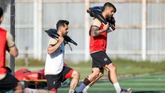 امید عالیشاه و میلاد سرلک در تمرینات پرسپولیس