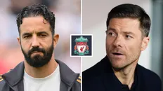 روبن آموریم و ژابی آلونسو با لوگو لیورپول