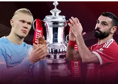 ارلینگ هالند و محمد صلاح در کنار کاپ جام حذفی انگلیس