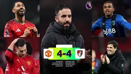 تساوی دیوانه وار ۴-۴ در اولدترافورد؛ منچستریونایتد و بورنموث در شب بی ثباتی شیاطین سرخ