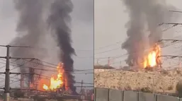 تصاویر حمله پهپادی اسرائیل به پالایشگاه فاز ۱۴ پارس جنوبی