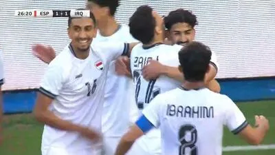 گل اول عراق مقابل اسپانیا
