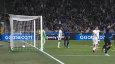 لحظه به ثمر رسیدن گل چهارم اینتر به رم توسط مارکوس تورام در نیمه دوم بازی سن&zwnj;سیرو، سری آ ۲۰۲۶