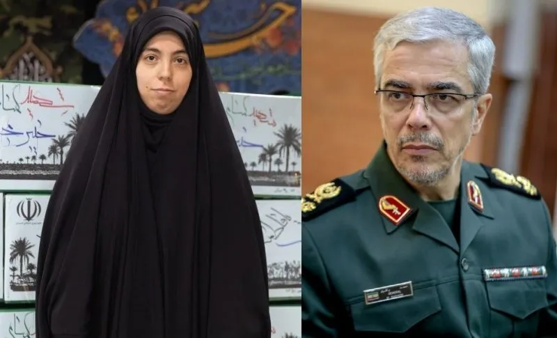 سنگ مزار ساده و مشترک سردار باقری با همسر و دخترش