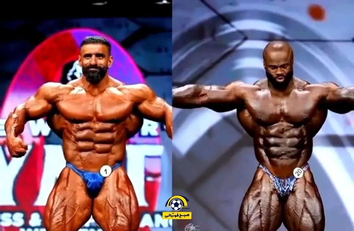 مقایسه بدن هادی چوپان و سامسون دوودا در مستر المپیا