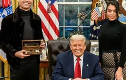 حضور جنجالی جورجینا رودریگز در دفتر کار دونالد ترامپ همراه با رونالدو