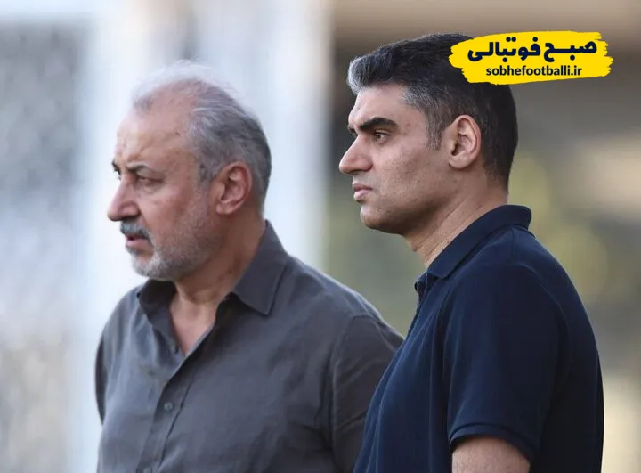 پیمان حدادی مدیرعامل پرسپولیس و رضا درویش