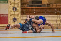 تصویر خبر تصویر تیم ملی کشتی آزاد ایران با جام قهرمانی جهان ۲۰۲۵