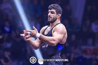 فیم کامل کشتی دوم کامران قاسم پور و مالک شاوایف از قرقیزستان | عجیب اما واقعی کامران ضربه فنی شد!