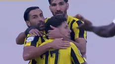 خوشحالی شهریار مغانلو و سامان قدوس پس از گل برای اتحاد کلباء