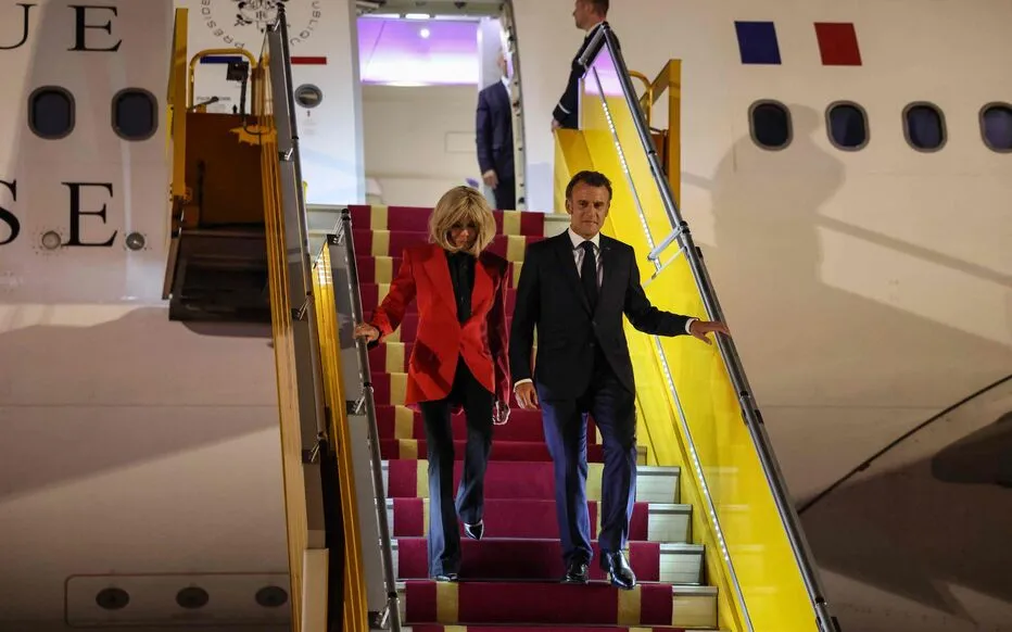 امانوئل مکرون و گلشیفته فراهانی امانوئل مکرون و گلشیفته فراهانی
