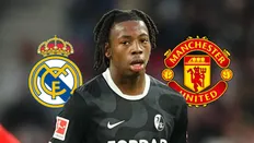 لوگو رئال مادرید، یوهان مانزامبی، هافبک فرایبورگ و لوگو منچستر یونایتد