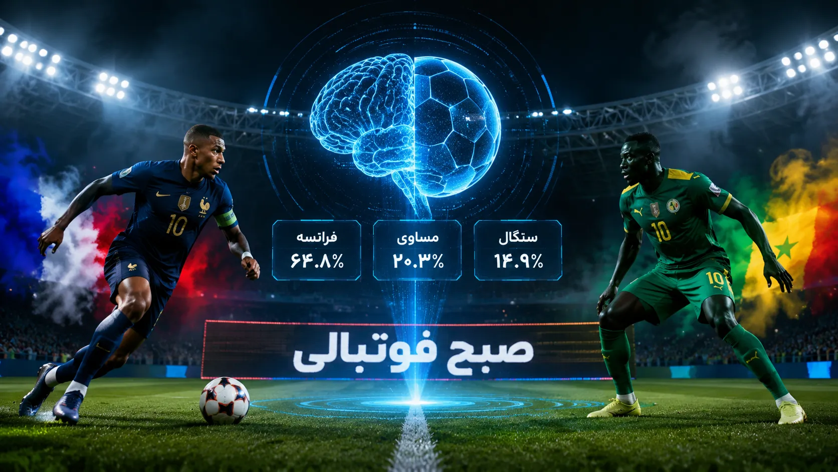 پوستر پیش&zwnj;بینی صبح فوتبالی از بازی فرانسه و سنگال