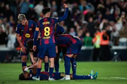 نیمه اول در نوکمپ؛ یامال از روی نقطه پنالتی بارسا را پیش انداخت، کانسلو و یامال پشت سر هم مصدوم شدند