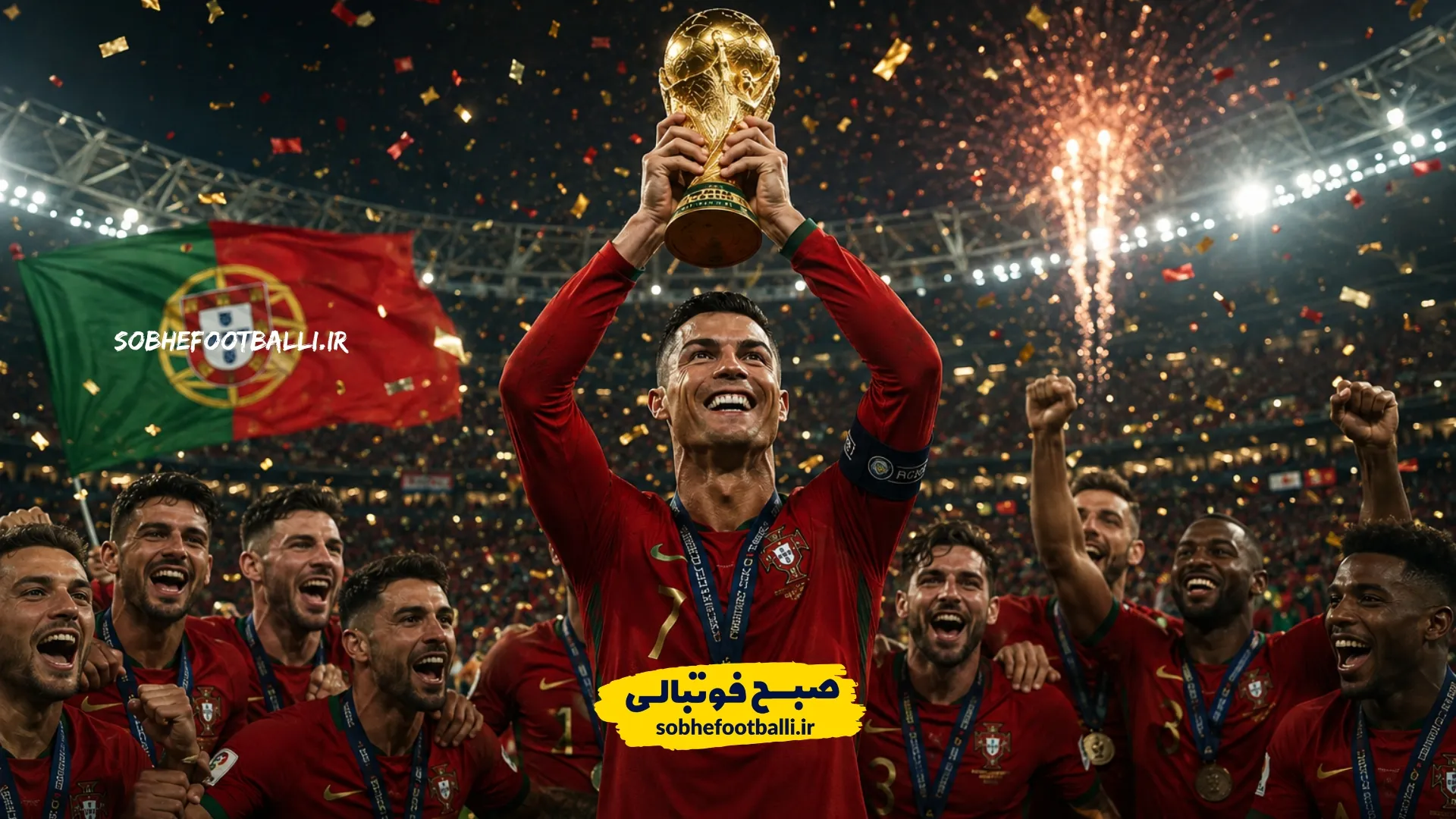 قهرمانی پرتغال در جام جهانی 2026 و بالا بردن کاپ قهرمانی جهان توسط کریستیانو رونالدو
