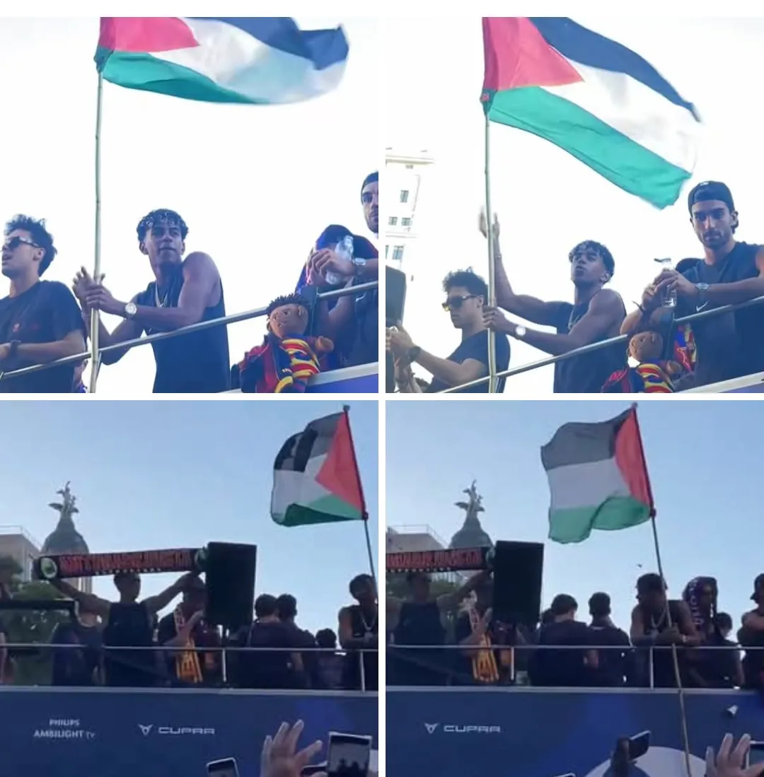حمل پرچم فلسطین توسط یامال