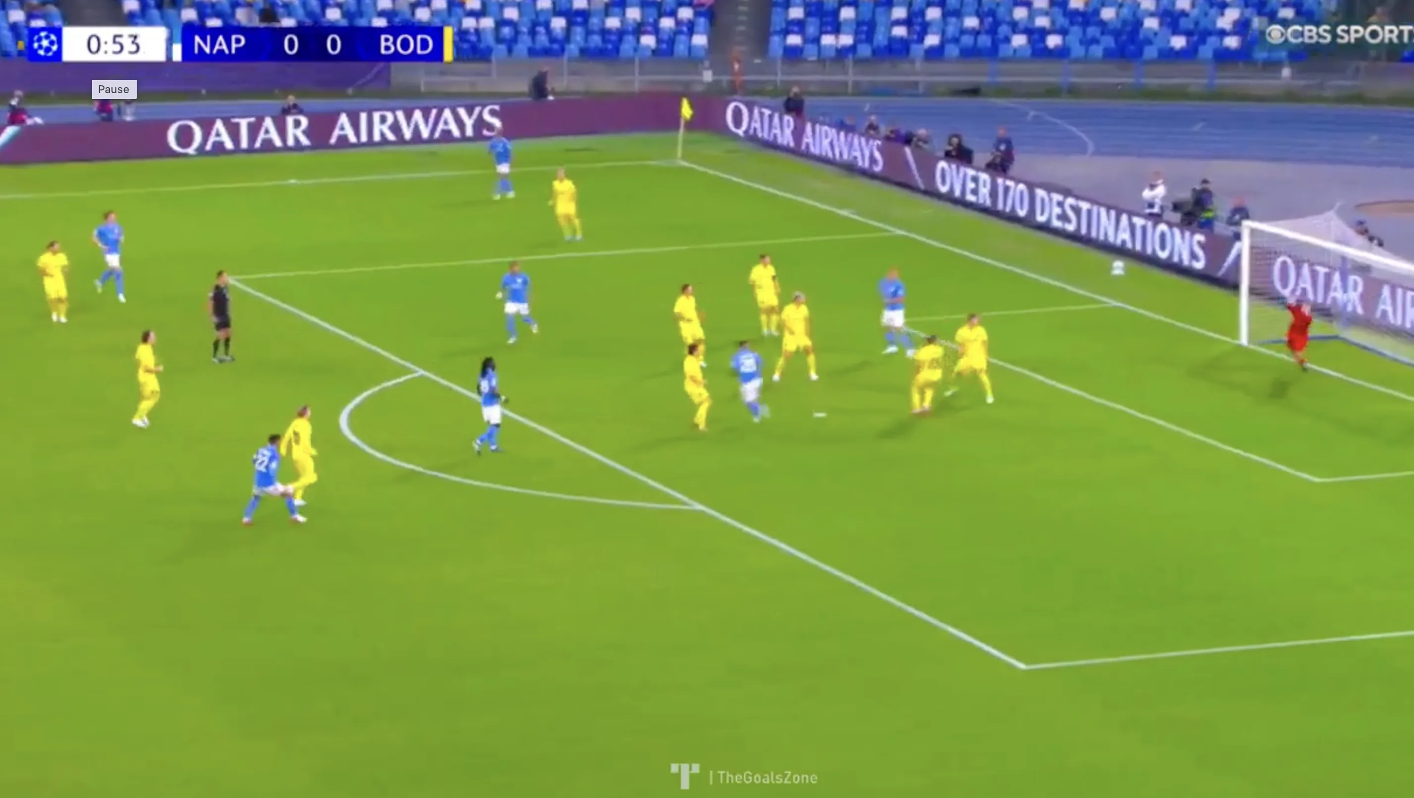 گل اول ناپولی به بوده گلیمت توسط متئو پولیتانو در دقیقه ۱
