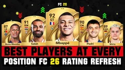 بهترین ریتینگ&zwnj;های احتمالی بازیکنان در هر پست در بازی EA FC ۲۶؛ با حضور امباپه، صلاح و پدری